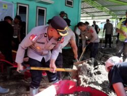 Polres Aceh Tengah, Brimob, dan GMNI Gotong Royong Pulihkan Posyandu Pascabencana