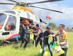 Kapolri Kirim Bantuan Untuk Masyarakat Aceh Tengah Menggunakan Helikopter AW 169