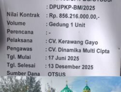 Rehabilitasi Masjid Nur Nabawi Rp 856 Juta Belum Selesai, Kontrak Habis Desember 2025