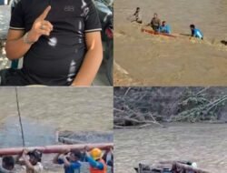 72 Hari Berlalu, Jembatan Darurat Tak Kunjung Dibangun: Petugas PLN dan Warga Gotong Royong Pikulkan Tiang Listrik Lewat Sungai Kala Ili