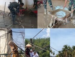 Tersentuh Kondisi Pelajar di Linge, Prajurit Yonif TP 854/DK Bantu Bersihkan Sekolah dan Seberangkan Siswa Lewati Arus Sungai