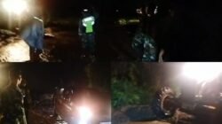 Sigap Tangani Longsor di Jalur Celala-Angkup, Personel Yonif TP 854/DK dan Koramil Silih Nara Buka Akses Warga