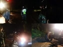 Sigap Tangani Longsor di Jalur Celala-Angkup, Personel Yonif TP 854/DK dan Koramil Silih Nara Buka Akses Warga