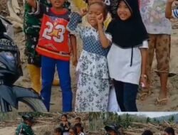 TNI Hadir untuk Warga: Prajurit Yonif TP 854/DK Hibur dan Bantu Anak-Anak Korban Bencana di Reje Payung