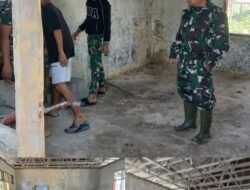 Prajurit Yonif TP 854/DK Gotong Royong Rehabilitasi SD Negeri 9 Takengon, Wujud Kepedulian bagi Dunia Pendidikan